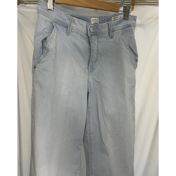 Guess USA Zoya Wide Leg Crop Jeans Light Wash  Size 26 - Picture 8 of 10